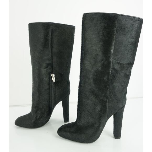 Alexander Wang Edythe Black Calf Hair High Heel Boots Size 36 New $1450 - Picture 2 of 11